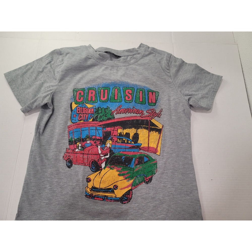 shein medium woman graphic tshirt burger city
